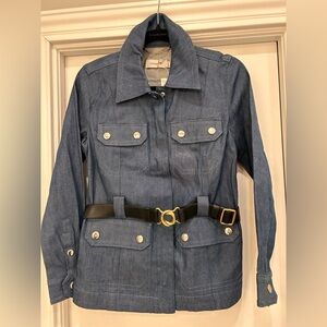 Coach Blue Utility Jacket with Black Belt